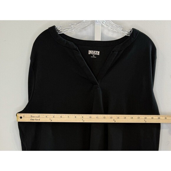 Duluth Trading Co Women’s Black Long Sleeve Tunic Top XL Pockets Cotton Blend - Picture 5 of 8